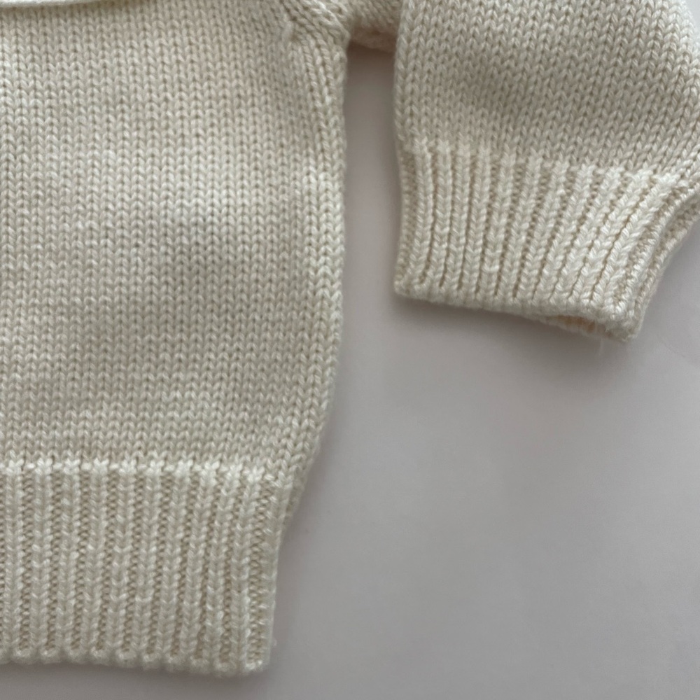 Ecru Knitted Ruffle Cardigan - Picture 6 of 9